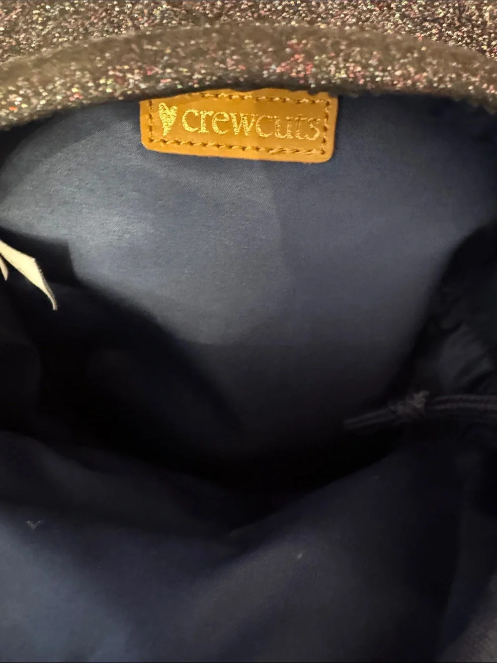 Crewcuts Glitter Mini Backpack- navy with sparkles